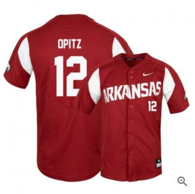 Casey Opitz Jersey Arkansas Razorbacks Baseball NCAA College Alumni Elite Red #12