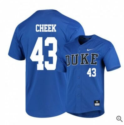 Chase Cheek Jersey Duke Blue Devils Baseball NCAA College Blue Elite Alumni #43