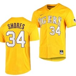 Chase Shores Jersey LSU Tigers Baseball NCAA College Yellow Alumni #34