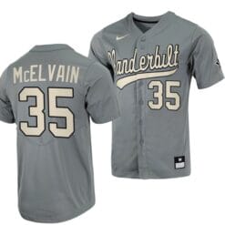 Chris McElvain Jersey Vanderbilt Commodores College Baseball Full-Button Grey #35