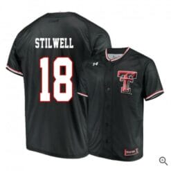 Cole Stilwell Jersey Texas Tech Red Raiders Baseball NCAA College Black Alumni #18