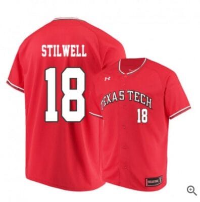 Cole Stilwell Jersey Texas Tech Red Raiders Baseball NCAA College Red Alumni #18