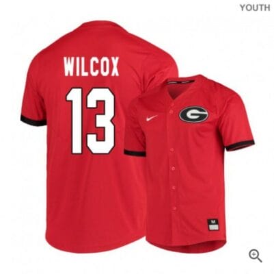 Cole Wilcox Jersey Georgia Bulldogs Baseball NCAA College Red Elite Alumni #13