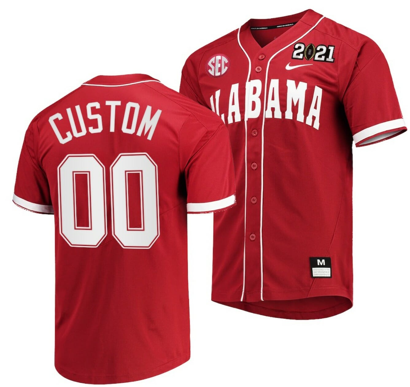 Custom Alabama Jersey Name and Number Baseball NCAA College 2021 CFP National Championship