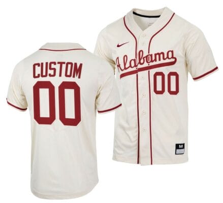 Custom Alabama Jersey Name and Number Baseball NCAA College Natural