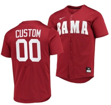 Custom Alabama Jersey Name and Number Baseball NCAA College Replica Red