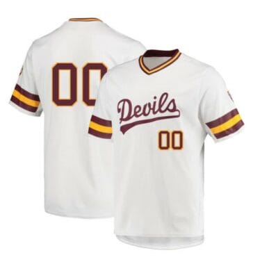 Custom Arizona State Jersey Name and Number Baseball College White