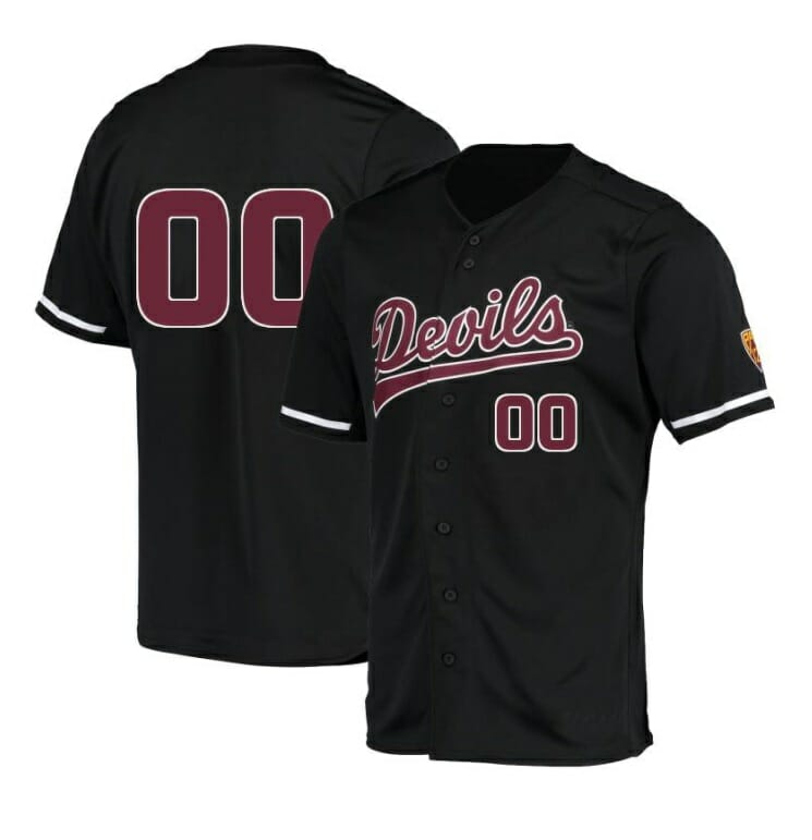 Custom Arizona State Jersey Name and Number Baseball College Black