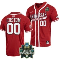Custom Arkansas Razorbacks Jersey Name and Number Baseball NCAA 2022 College World Series Cardinal