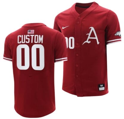 Custom Arkansas Razorbacks Jersey Name and Number Baseball NCAA College Cardinal