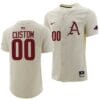 Custom Arkansas Razorbacks Jersey Name and Number Baseball NCAA College Full-Button Natural