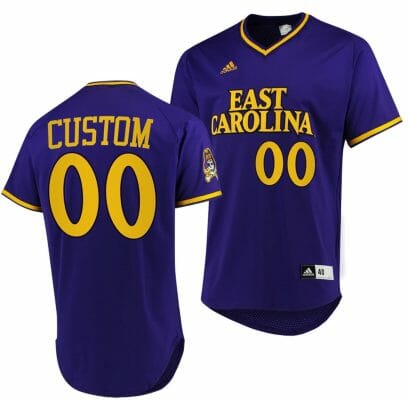 Custom ECU Pirates Jersey Name and Number Baseball NCAA College Purple
