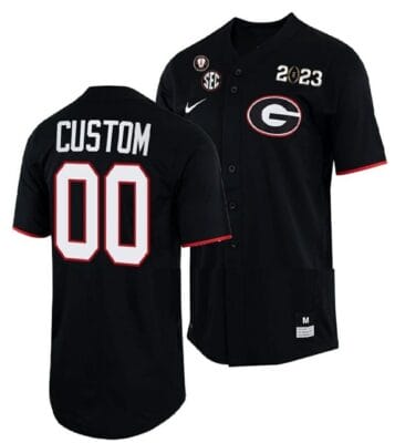 Custom Georgia Bulldogs Jersey Name and Number Baseball NCAA College 2022 National Champions Black