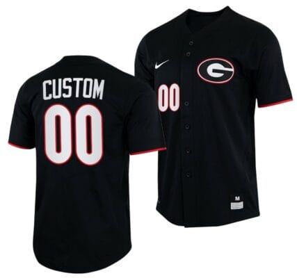 Custom Georgia Bulldogs Jersey Name and Number Baseball NCAA College Black