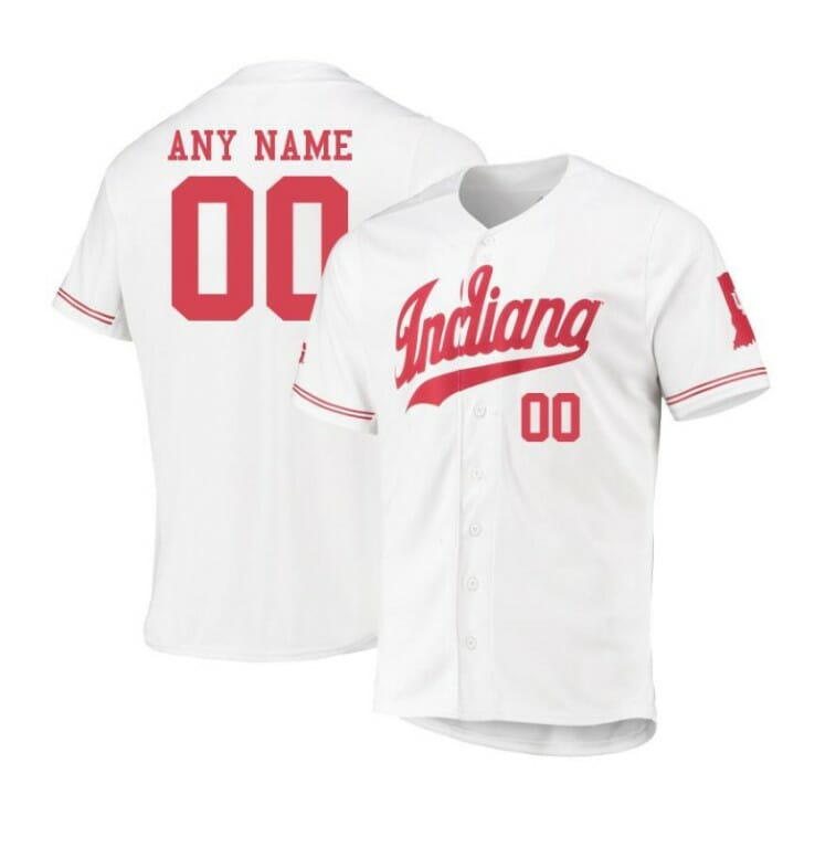 Custom Indiana Hoosiers Jersey Name and Number Baseball NCAA College White