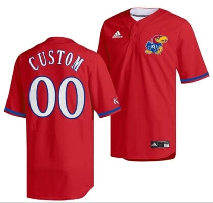 Custom Kansas Jayhawks Jersey Name and Number Baseball NCAA College Red