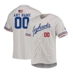 Custom Kansas Jayhawks Jersey Name and Number Baseball NCAA College White