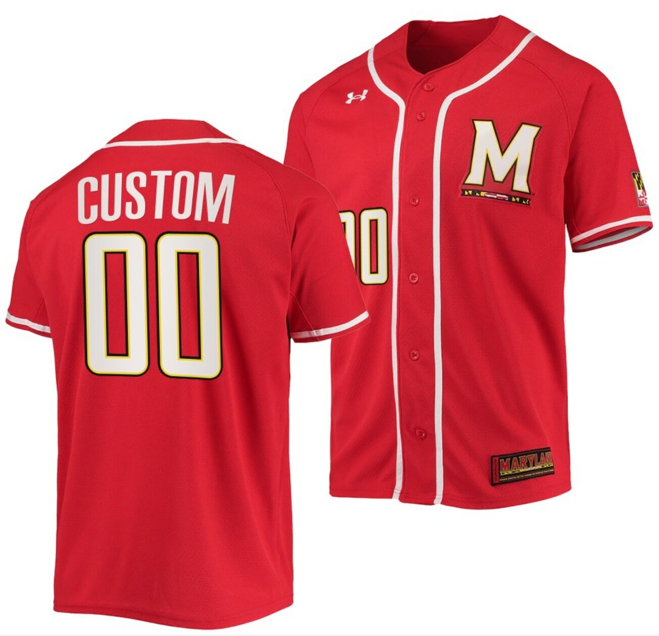 Custom Maryland Terrapins Jersey Name and Number Baseball NCAA College Red
