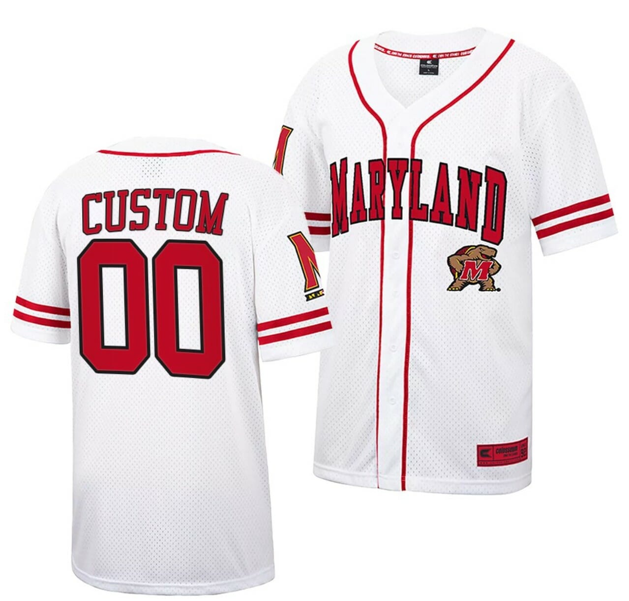 Custom Maryland Terrapins Jersey Name and Number Baseball NCAA College Retro White