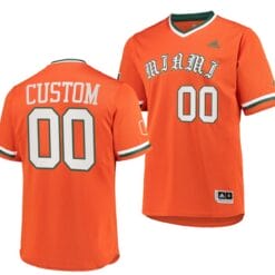 Custom Miami Hurricanes Jersey Name and Number Baseball NCAA College Orange Primegreen