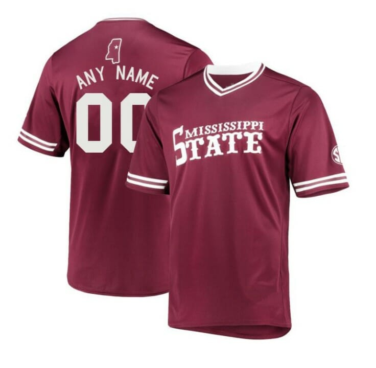 Custom Mississippi State Jersey Name and Number Baseball College NCAA Maroon