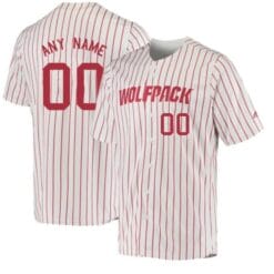 Custom NC State Wolfpack Jersey Name and Number Baseball NCAA College White