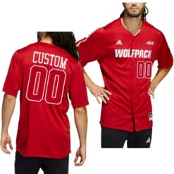 Custom NC State Wolfpack Jersey Name and Number NCAA College Red