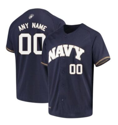 Custom Navy Midshipmen Jersey Name and Number Baseball College Navy