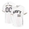 Custom Navy Midshipmen Jersey Name and Number Baseball College White