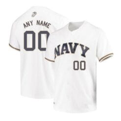Custom Navy Midshipmen Jersey Name and Number Baseball College White