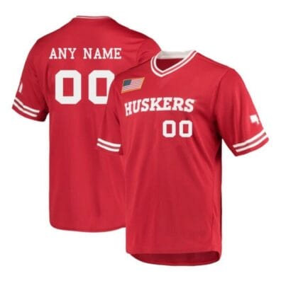 Custom Nebraska Huskers Jersey Name and Number Baseball NCAA College Scarlet