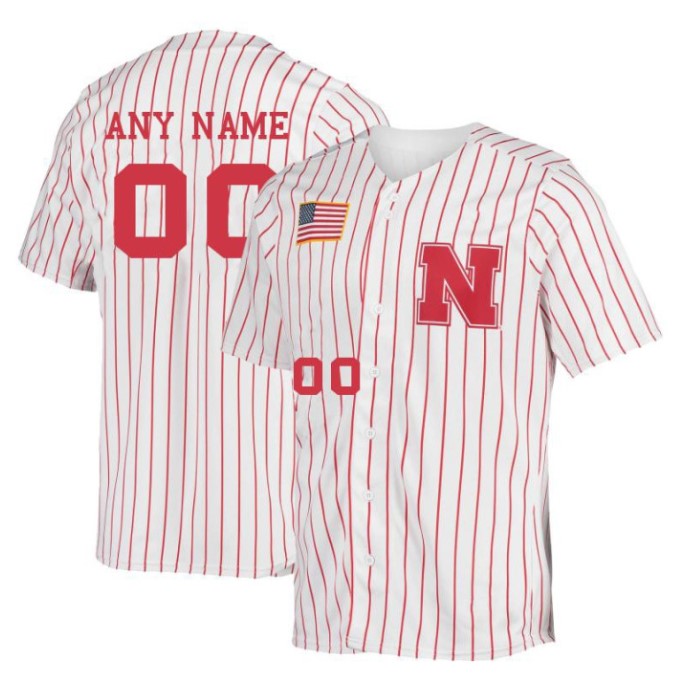 Custom Nebraska Huskers Jersey Name and Number Baseball NCAA College White