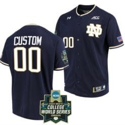 Custom Notre Dame Jersey Name and Number Baseball NCAA 2022 College World Series Navy