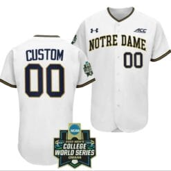 Custom Notre Dame Jersey Name and Number Baseball NCAA 2022 College World Series White