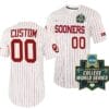 Custom Oklahoma Sooners Jersey Name and Number Baseball NCAA White 2022 College World Series