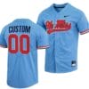 Custom Ole Miss Rebels Jersey Name and Number Baseball NCAA College Full-Button Blue