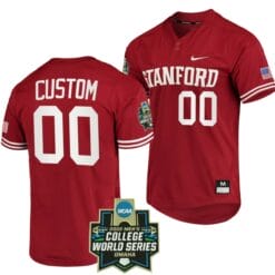 Custom Stanford Cardinal Baseball Jersey Name and Number NCAA 2022 College World Series Red