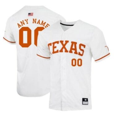 Custom Texas Longhorns Baseball Jersey Name and Number NCAA College White