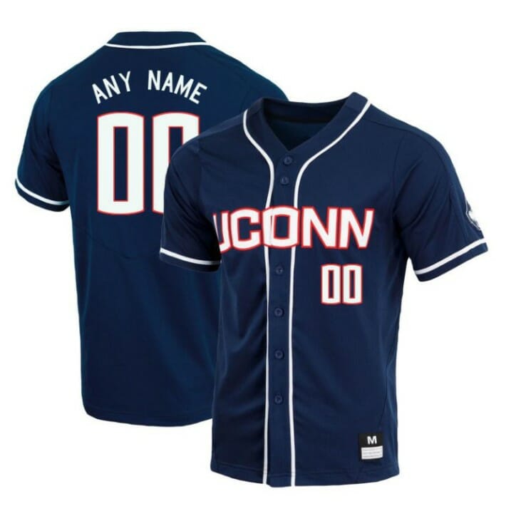 Custom UConn Huskies Baseball Jersey Name and Number College Navy