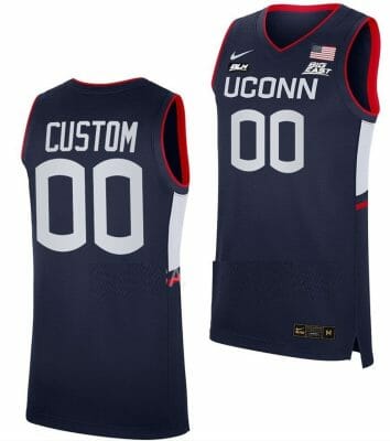 Custom UConn Huskies Jersey College Basketball Away Navy Big East