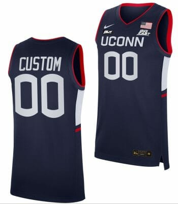 Custom UConn Huskies Jersey College Basketball Navy BLM