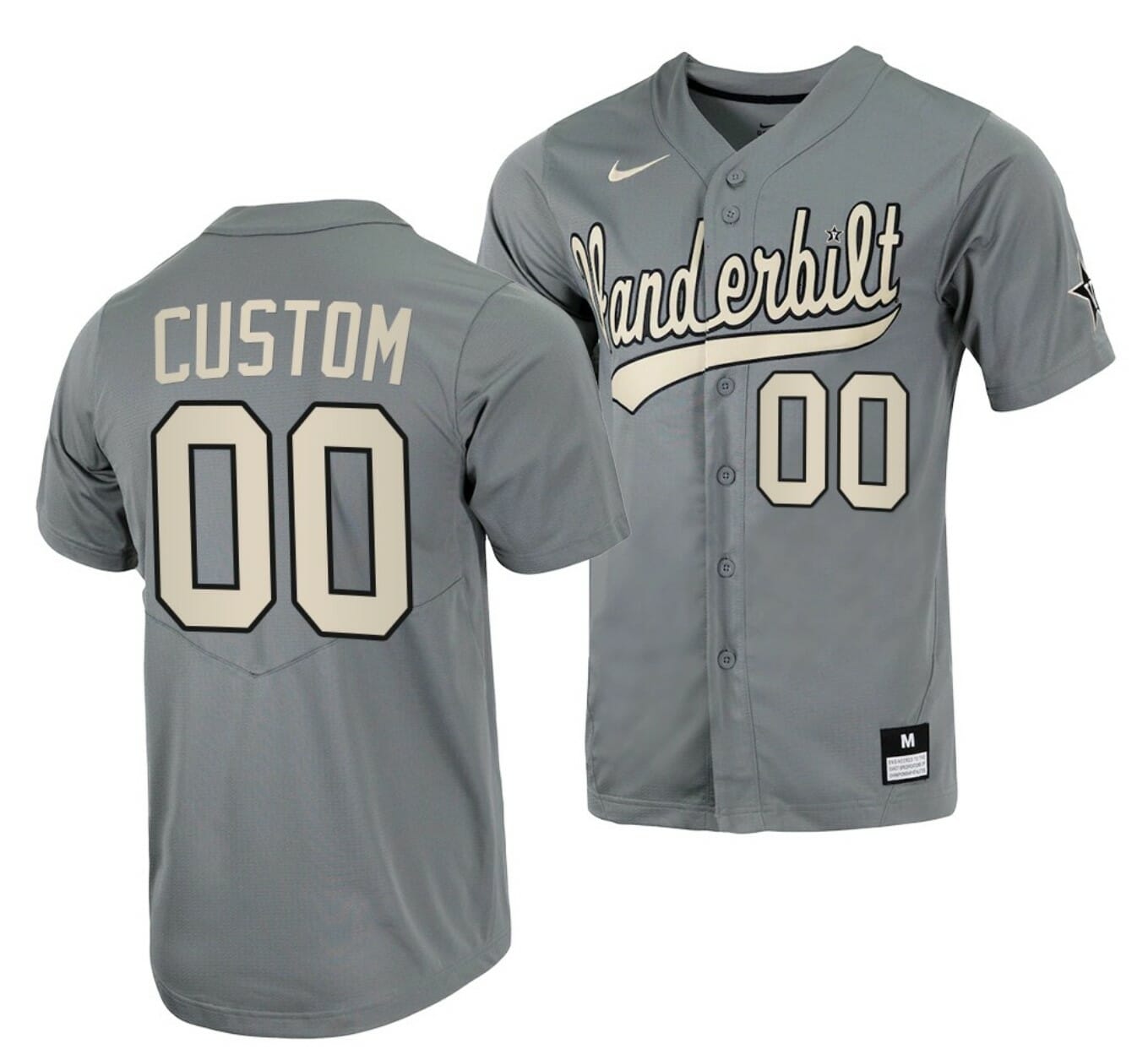 Custom Vanderbilt Commodores Baseball Jersey Name and Number NCAA College Grey