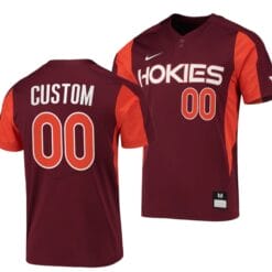 Custom Virginia Tech Hokies Baseball Jersey Name and Number NCAA College Maroon