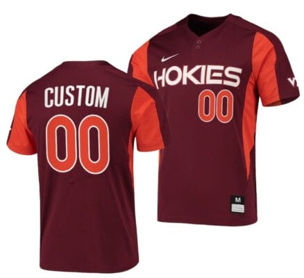 Custom Virginia Tech Hokies Baseball Jersey Name and Number NCAA College Maroon