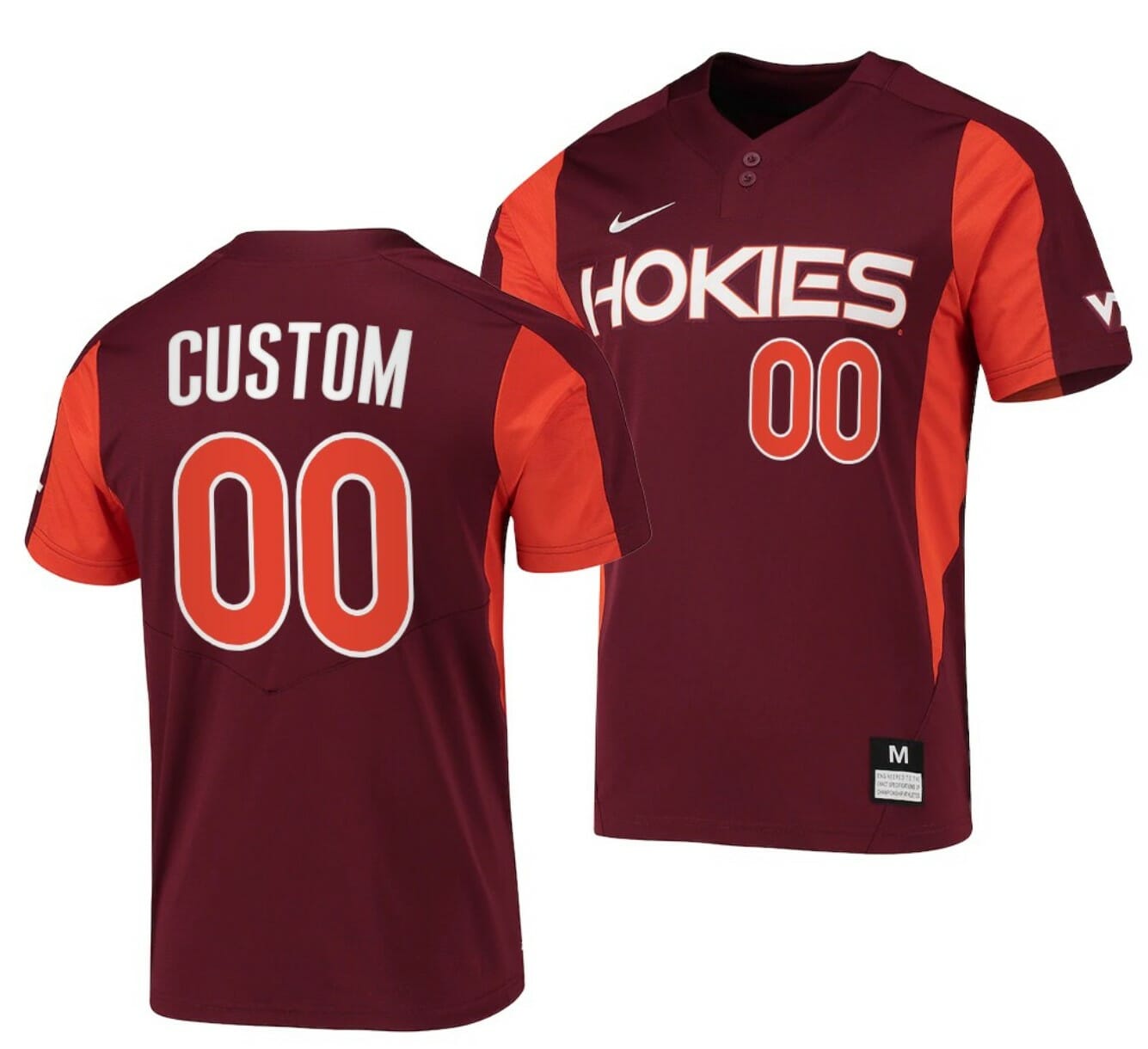 Custom Virginia Tech Hokies Baseball Jersey Name and Number NCAA College Maroon