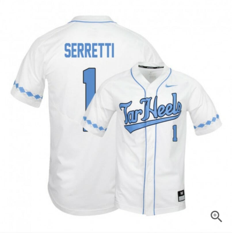 Danny Serretti Jersey North Carolina Tar Heels Baseball NCAA College White Elite Alumni #1