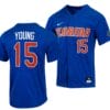 Danny Young Jersey Florida Gators College Baseball Full-Button Royal #15