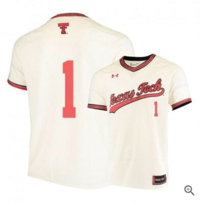 Dillon Carter Jersey Texas Tech Red Raiders Baseball NCAA College Cream Alumni #1