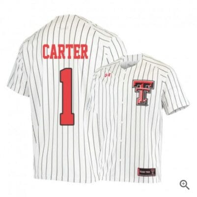 Dillon Carter Jersey Texas Tech Red Raiders Baseball NCAA College White Alumni #1