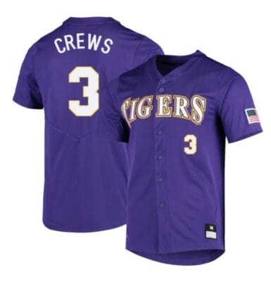 Dylan Crews Jersey LSU Tigers Baseball NCAA College Purple Alumni #3